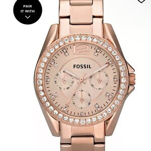 Fossil Women's Gold-Tone Watch with Crystal Accents